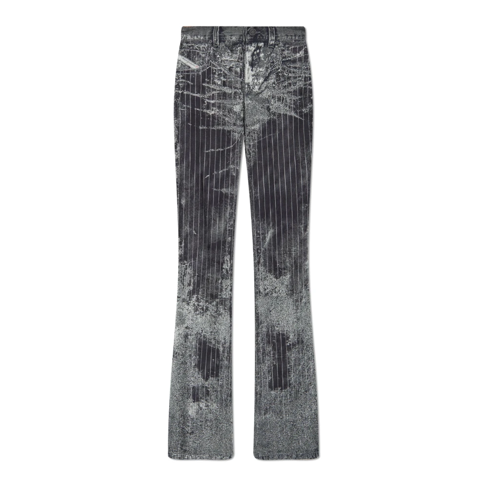 Diesel Grafische Print Stretch Broek Gray Dames