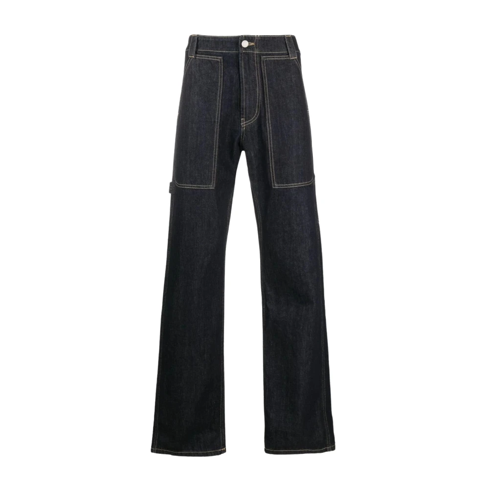Alexander McQueen Herr Straight Jeans - Tidlös stil och komfort Blue, Herr