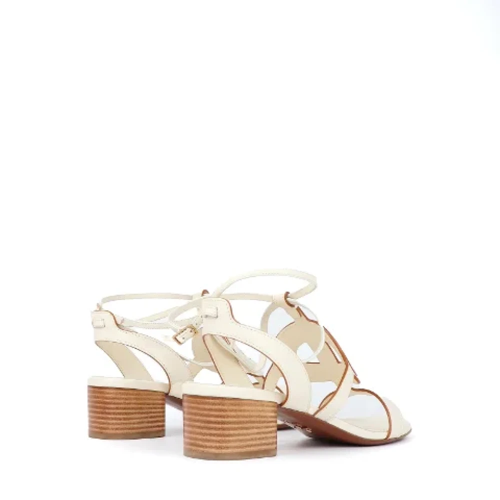 Dior Vintage Pre-owned Leather sandals White Dames