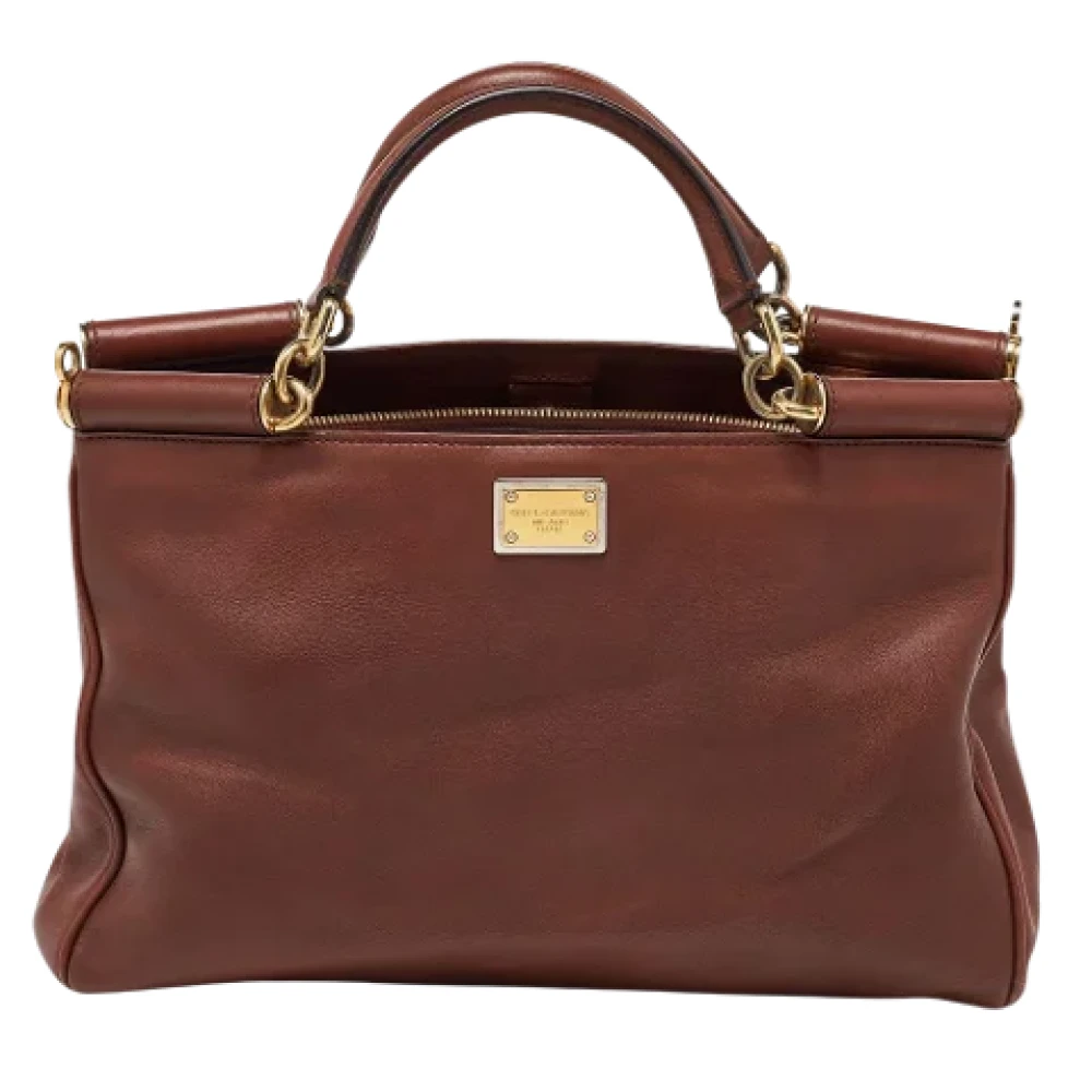 Dolce & Gabbana Pre-owned Leather handbags Brown Dames