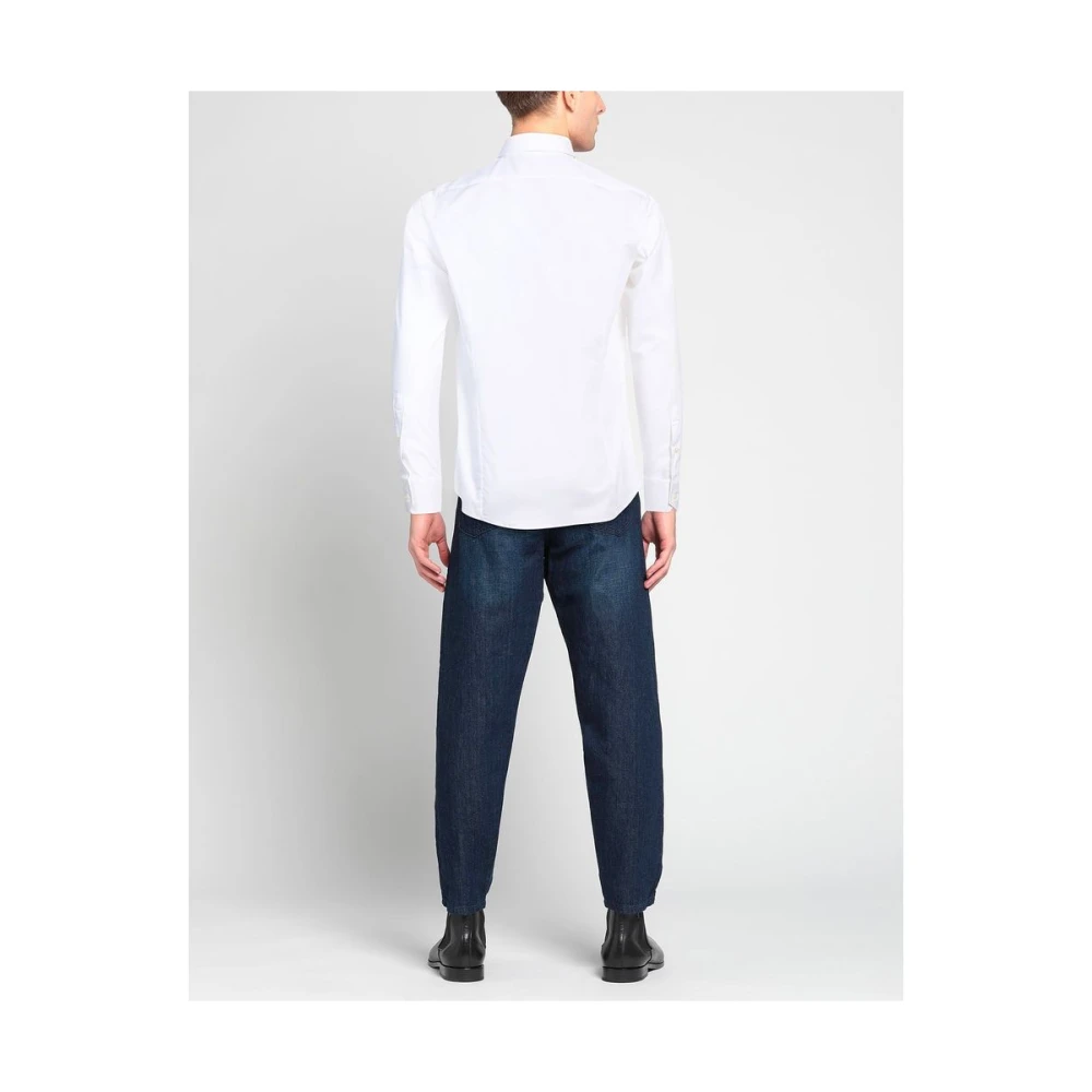 Aquascutum Geborduurd Logo Katoenen Overhemd White Heren