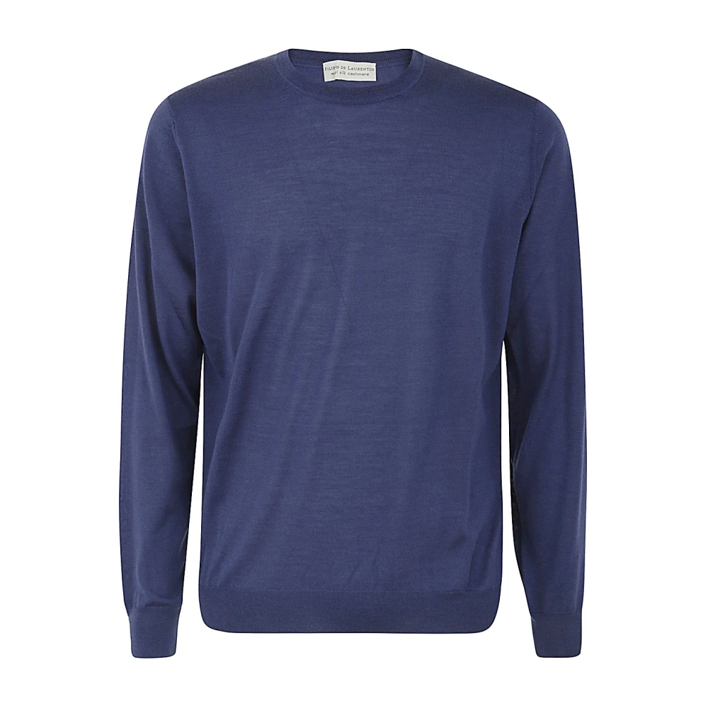 Filippo De Laurentiis Luxe Crew Neck Sweater Blue Heren