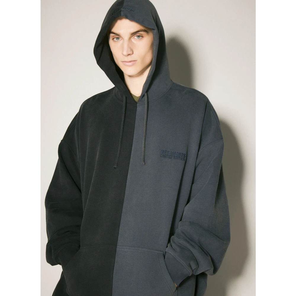 Vetements Hooded Sweatshirt van zware katoen Black Heren