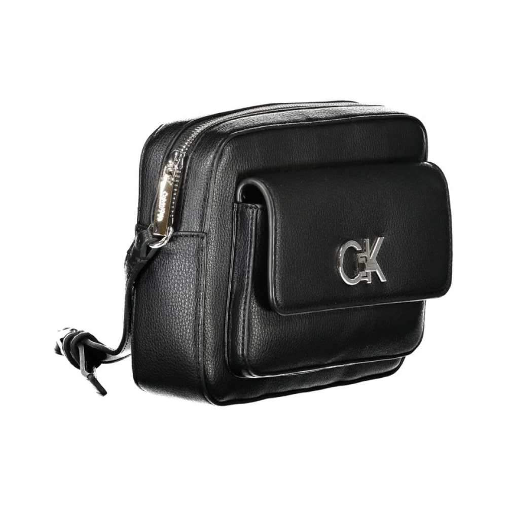Calvin Klein Zwarte Polyethyleen Handtas Black Dames