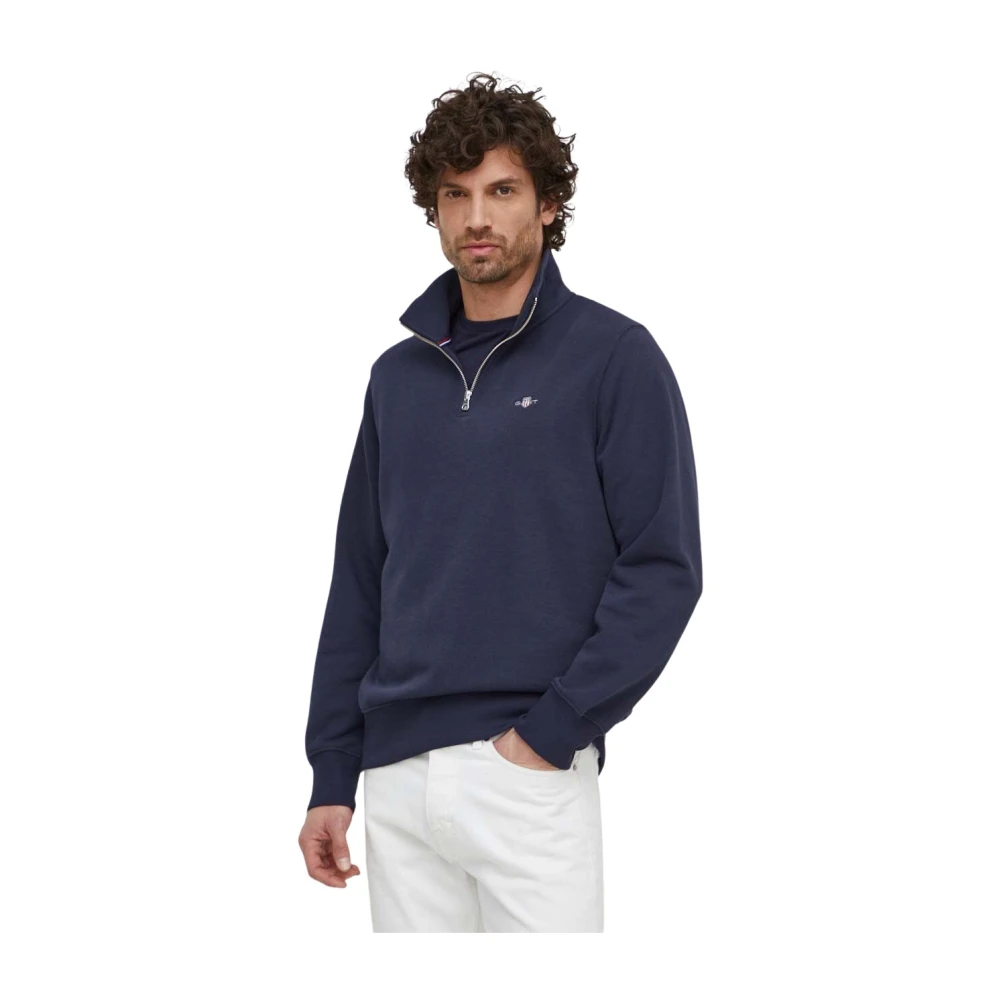 Gant Herren Evening Blau Shield Sweatshirt Mit Halblangem Reißverschluss (S) - Bild 11
