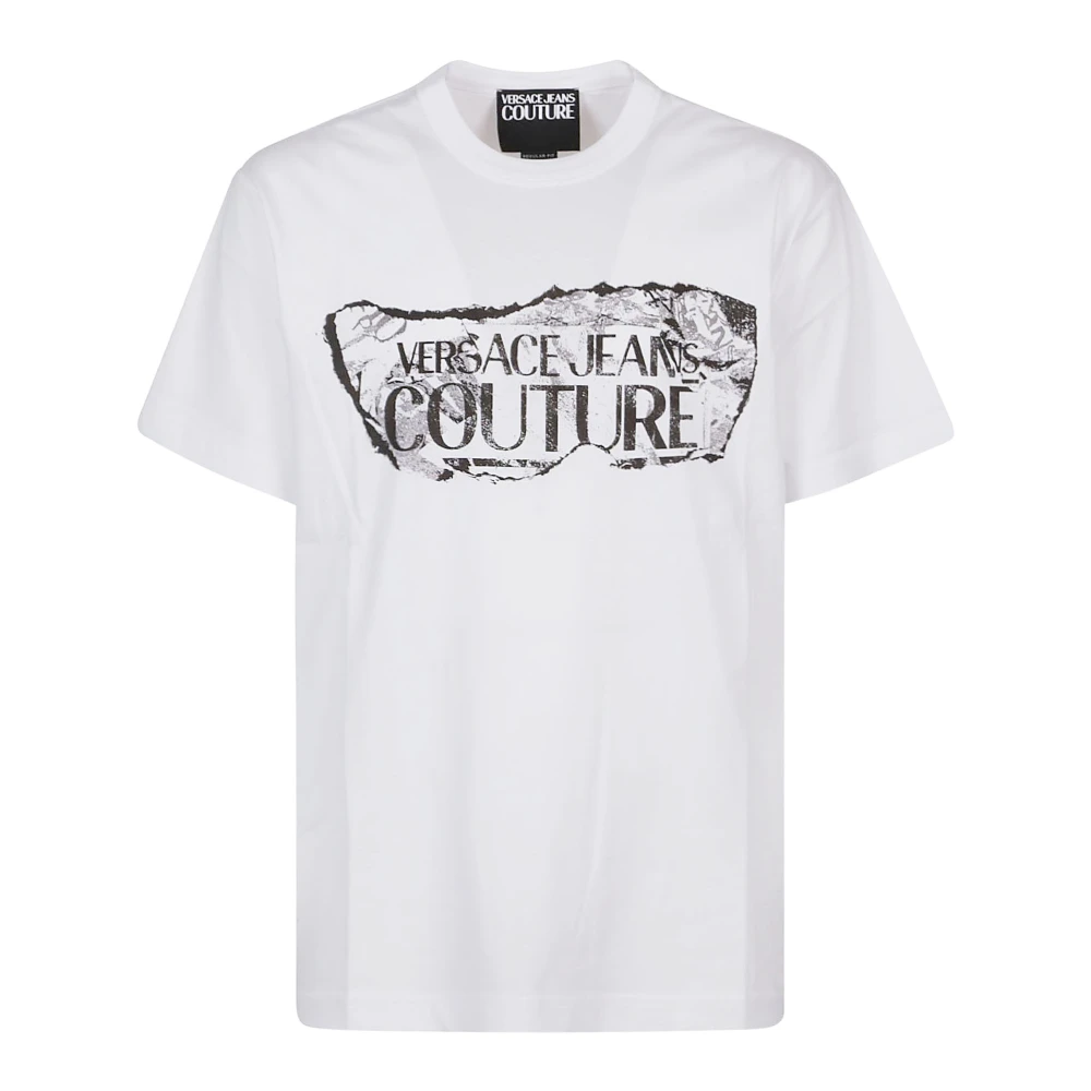 Versace Jeans Couture Wit Magazine Logo T-Shirt White Heren