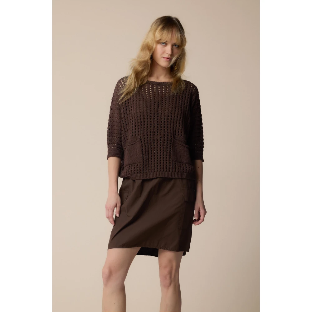 Kocca Stijlvolle Gebreide Kleding voor Vrouwen Brown Dames