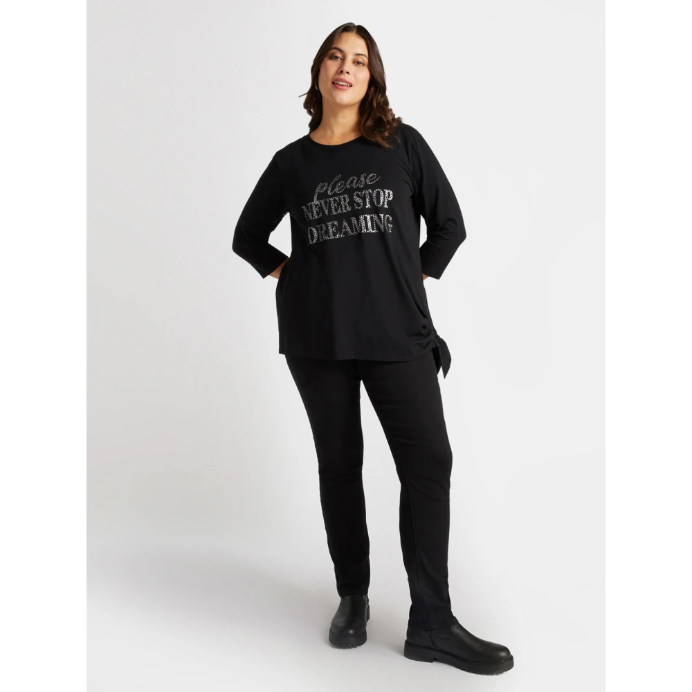 Fiorella Rubino T-shirt met tekstprint Black Dames