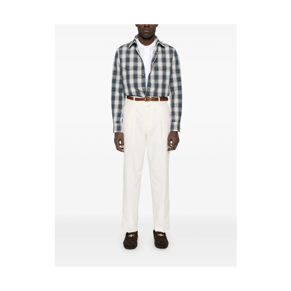 Tom Ford Navy Blue Western-Style Overhemd Blue Heren