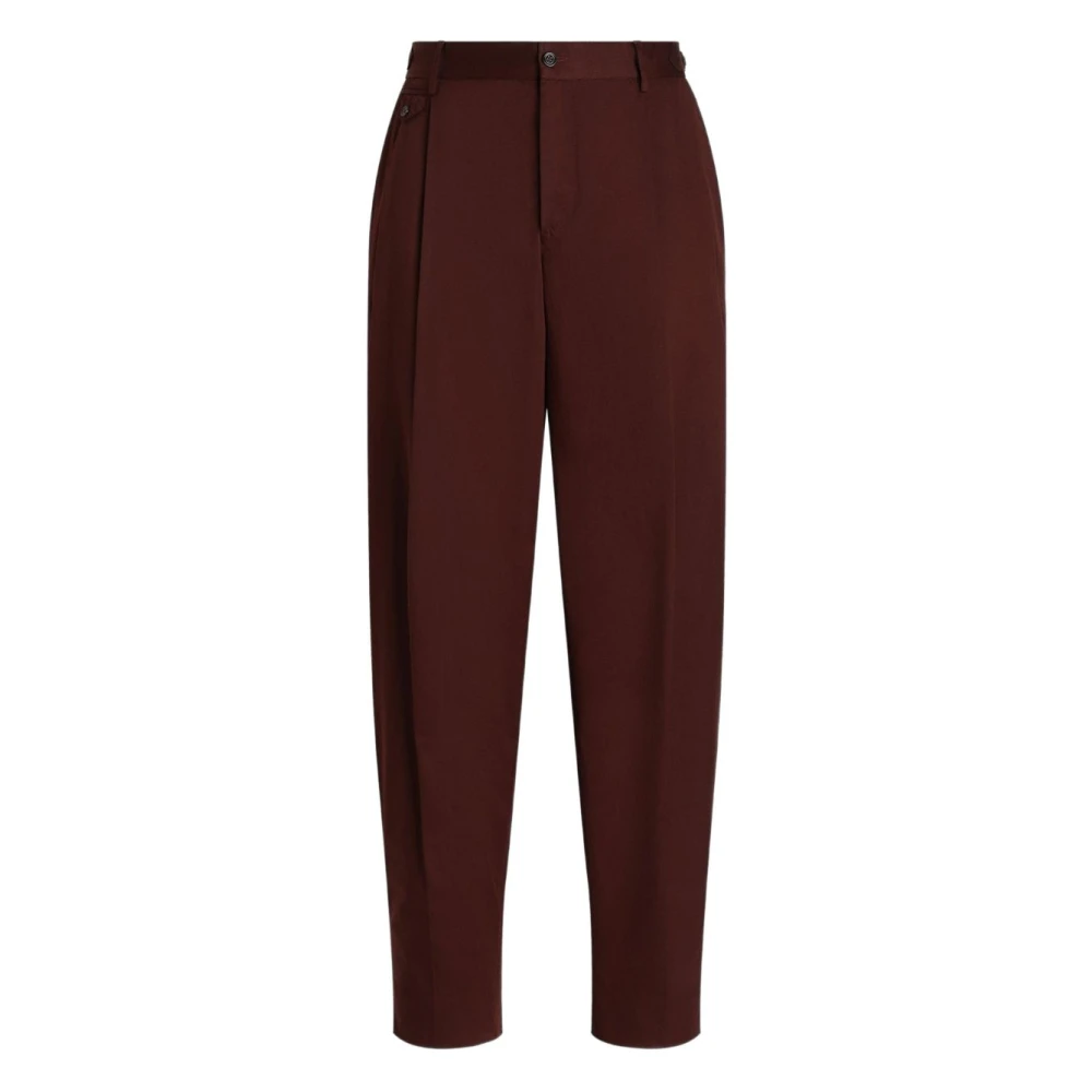 Dolce & Gabbana Men's Brown Straight Trousers, 2XL, Straight Trousers