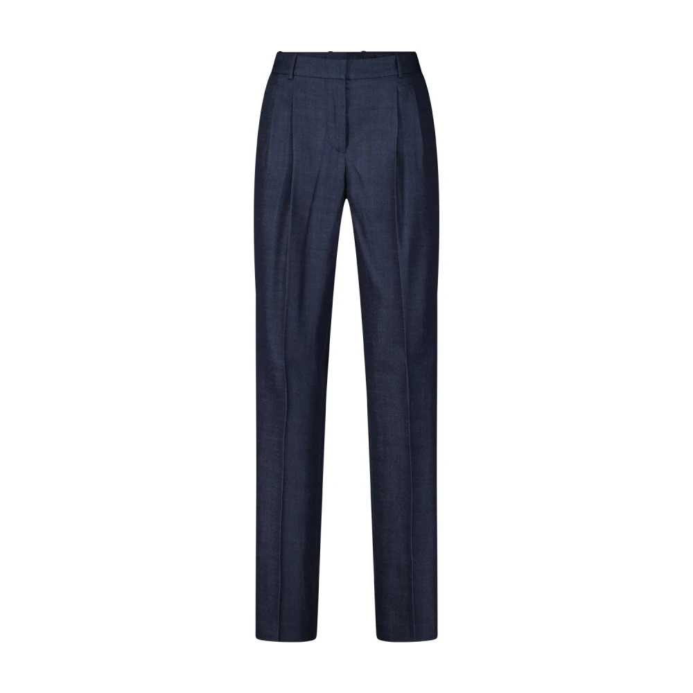 Hugo Boss Hoge Taille Rechte Pijp Broek Blue Dames