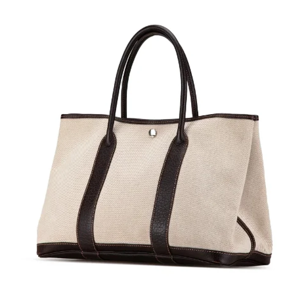 Hermès Vintage Pre-owned Canvas handbags Beige Dames