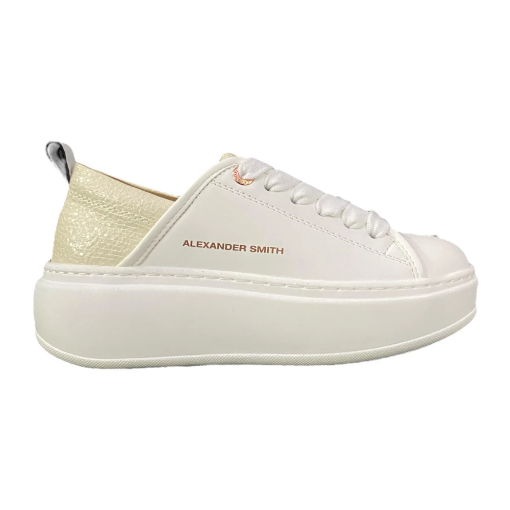 Alexander Smith Vit Läder Hög Topp Sneaker White, Dam