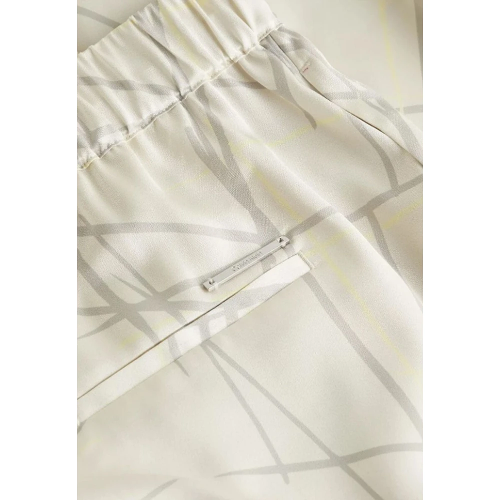 Calvin Klein Glanzende Satijnen Pyjamabroek voor Vrouwen Beige Dames