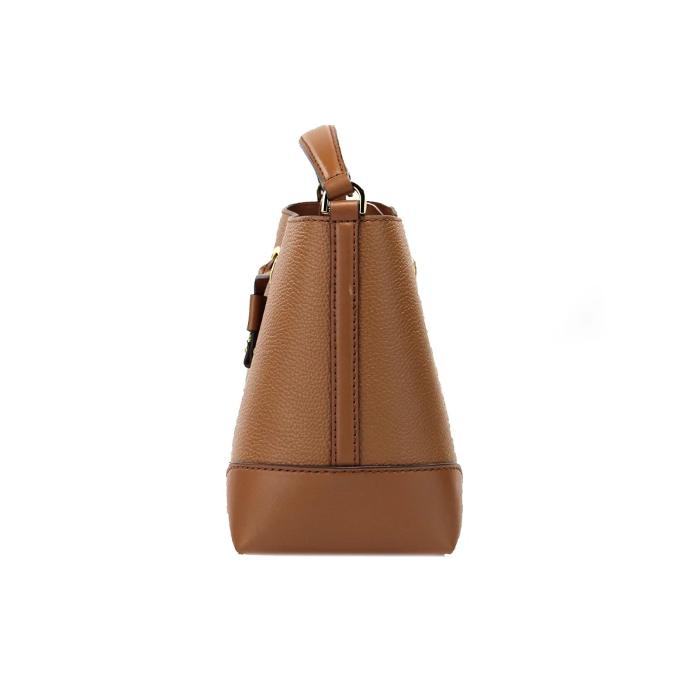Michael Kors Emblematische Bucket Crossbody Tas van Leder Brown Dames