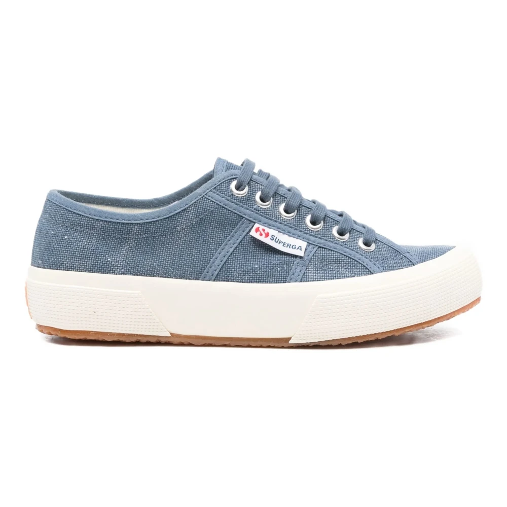Superga Gewassen Katoenen Sneakers Dames Schoenen Blauw