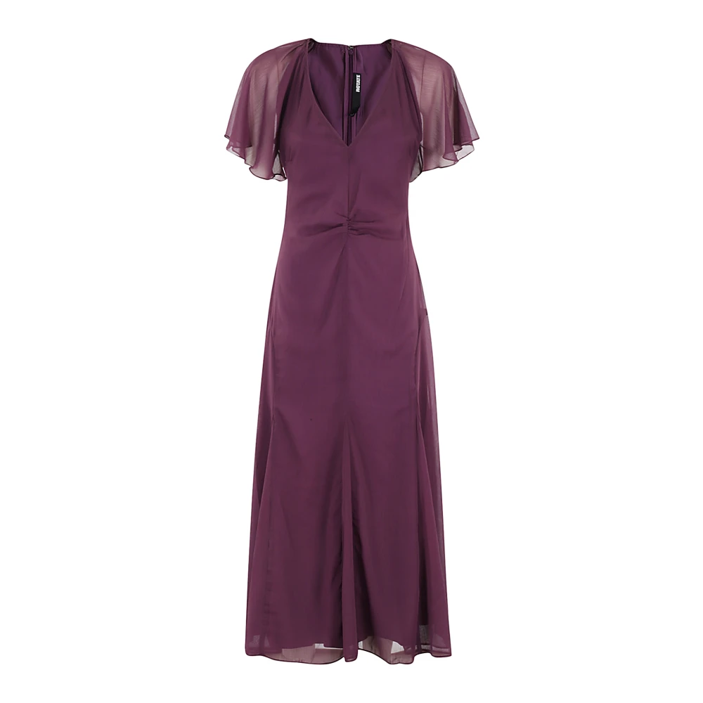 Rotate Birger Christensen Flowy Maxi Jurk in Chiffon Purple Dames