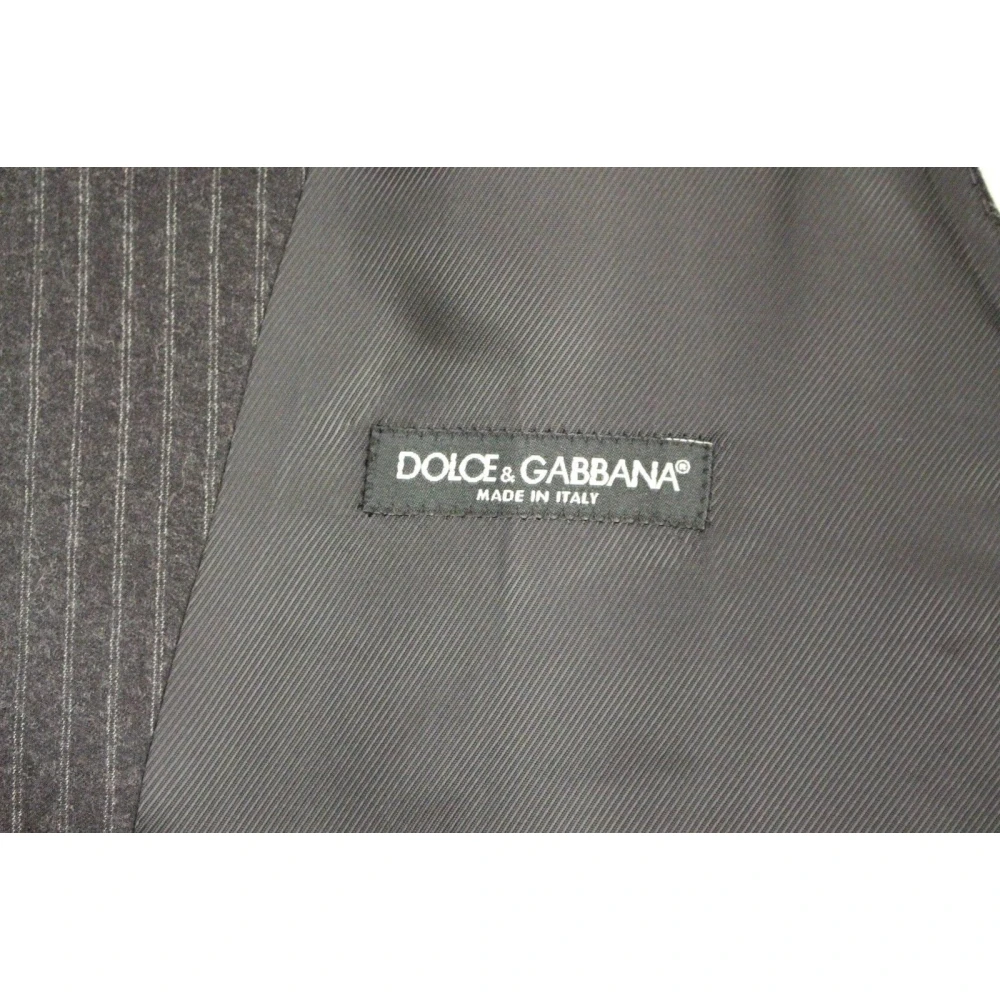 Dolce & Gabbana Gestreept Wol Enkellange Vest Gray Heren