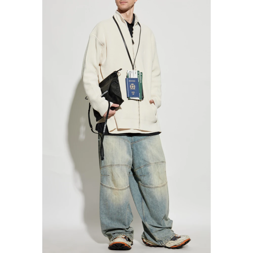 Balenciaga Cardigan met opstaande kraag Beige Heren