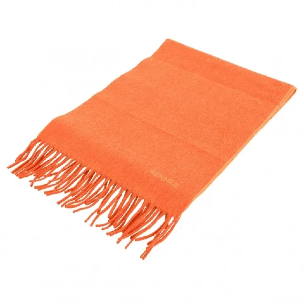 Hermès Vintage Pre-owned Cashmere scarves Orange Dames