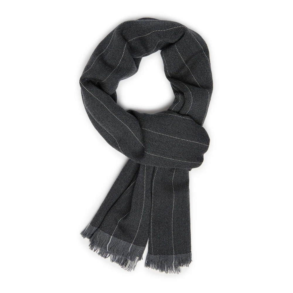 Boggi Milano Visgraat wollen sjaal Gray Heren