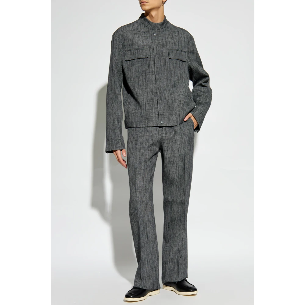 Salvatore Ferragamo Gekreukelde broek Gray Heren