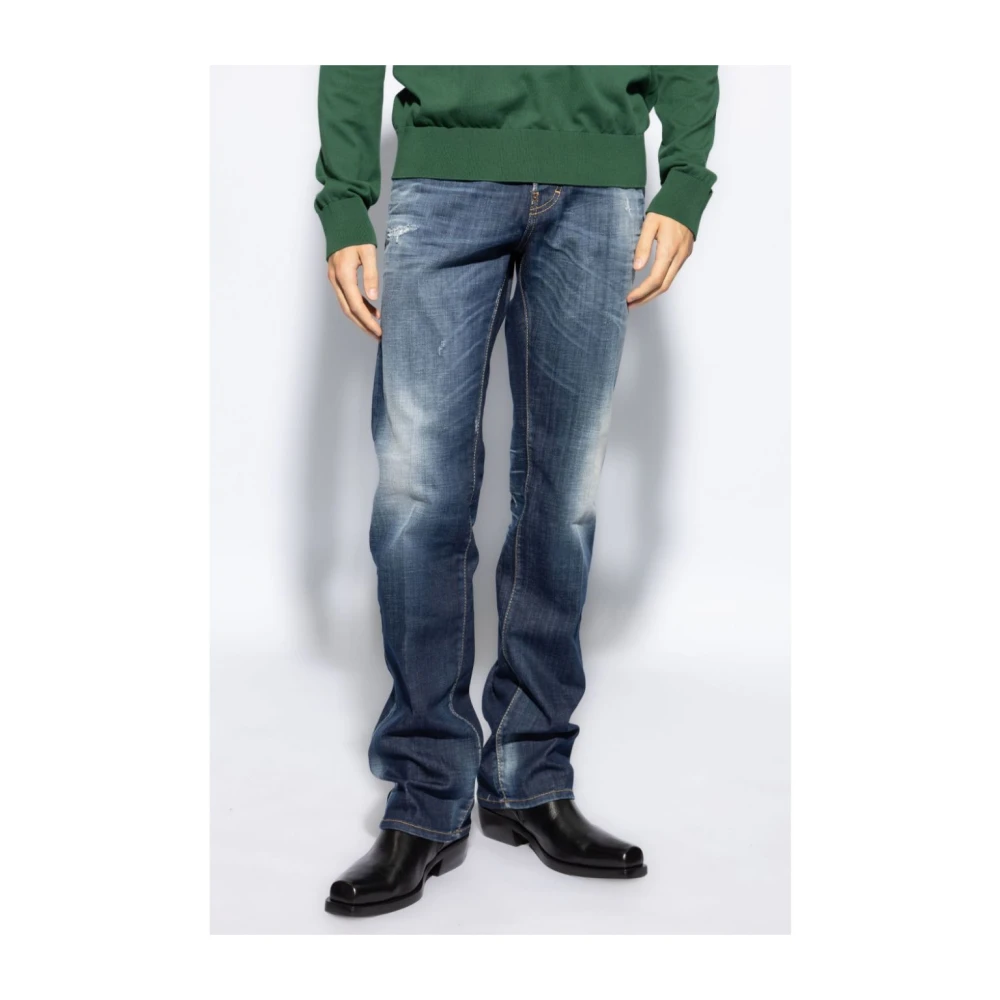 Dsquared2 Blauwe Distressed Denim Jeans Blue Heren