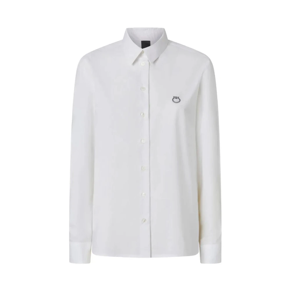 Pinko Vrouw Wit Overhemden Dames, Xl, Katoen, Caffe' Shirt