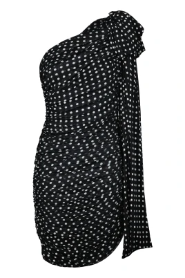 Asymmetrisk Prickig Miniklänning