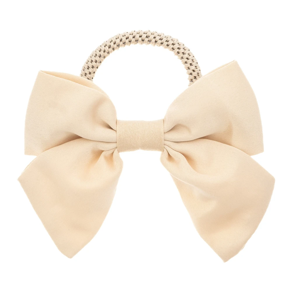 Satin BOW Hair TIE Champagne