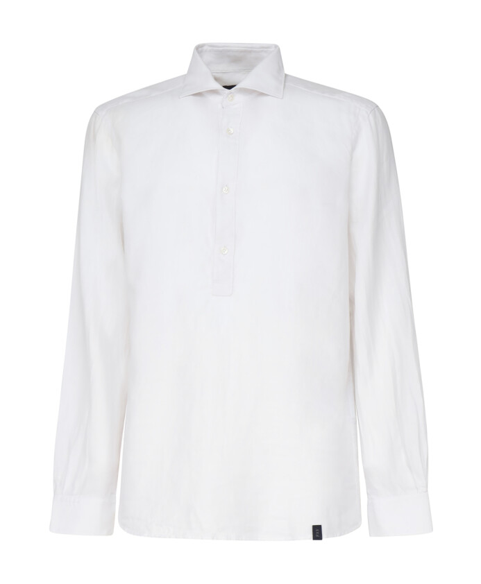 polo-blanc-melange-coton-lin