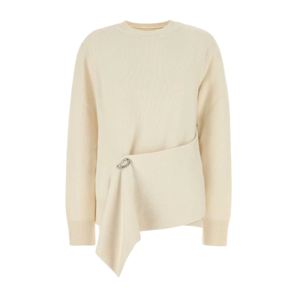 Jil Sander Ivoor Wolmix Trui Beige Dames