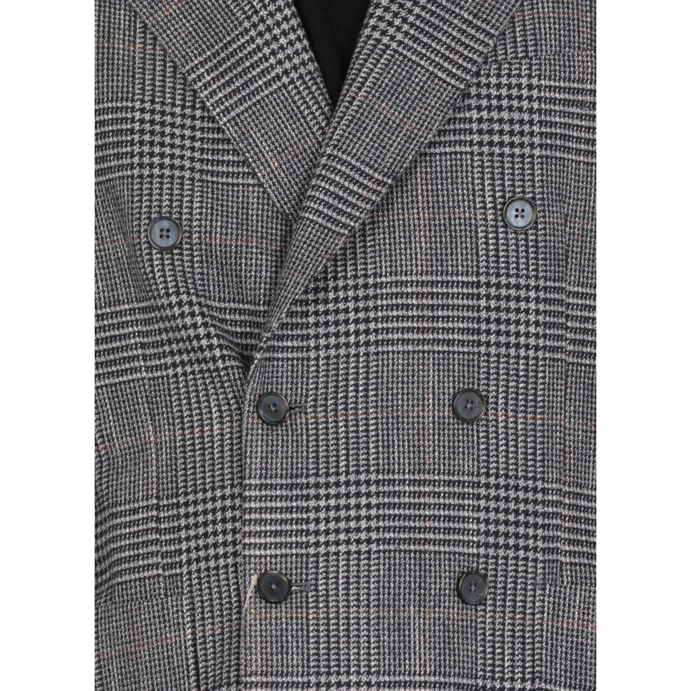 Lubiam Blauw Dubbelborst Katoenen Jas Blue Heren