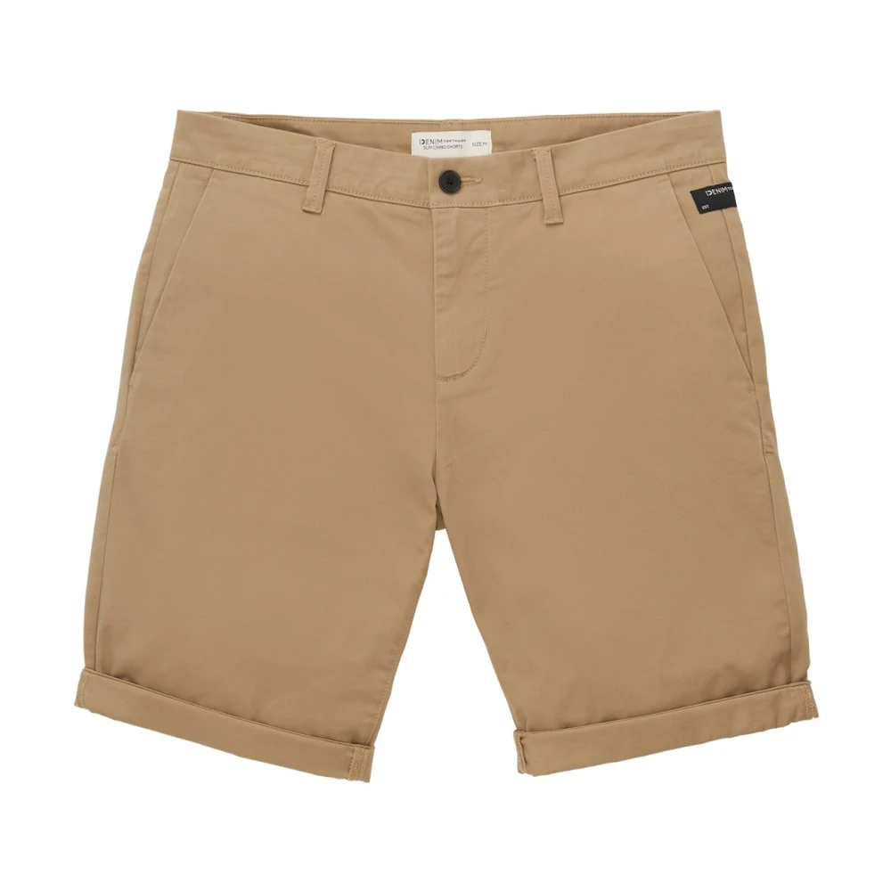 Tom Tailor Slim Fit Chinoshorts voor Mannen Beige Heren