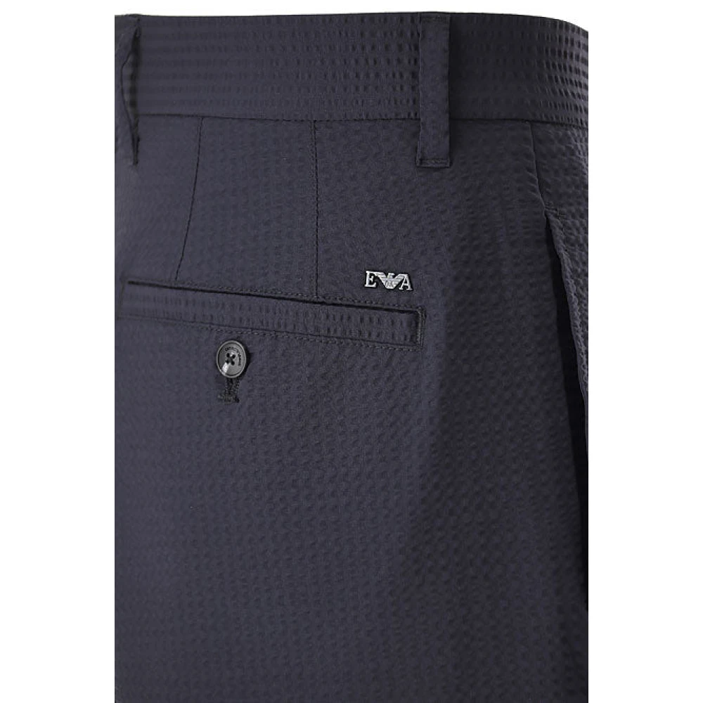 Emporio Armani Blauw Marineblauw Broek Stijlvol Ontwerp Blue Heren