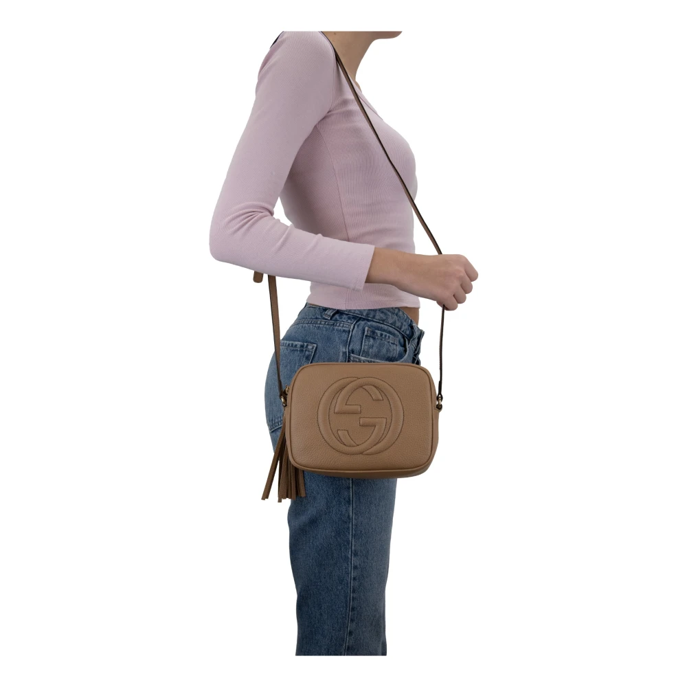 Gucci Leren Crossbody Tas met Rits Yellow Dames