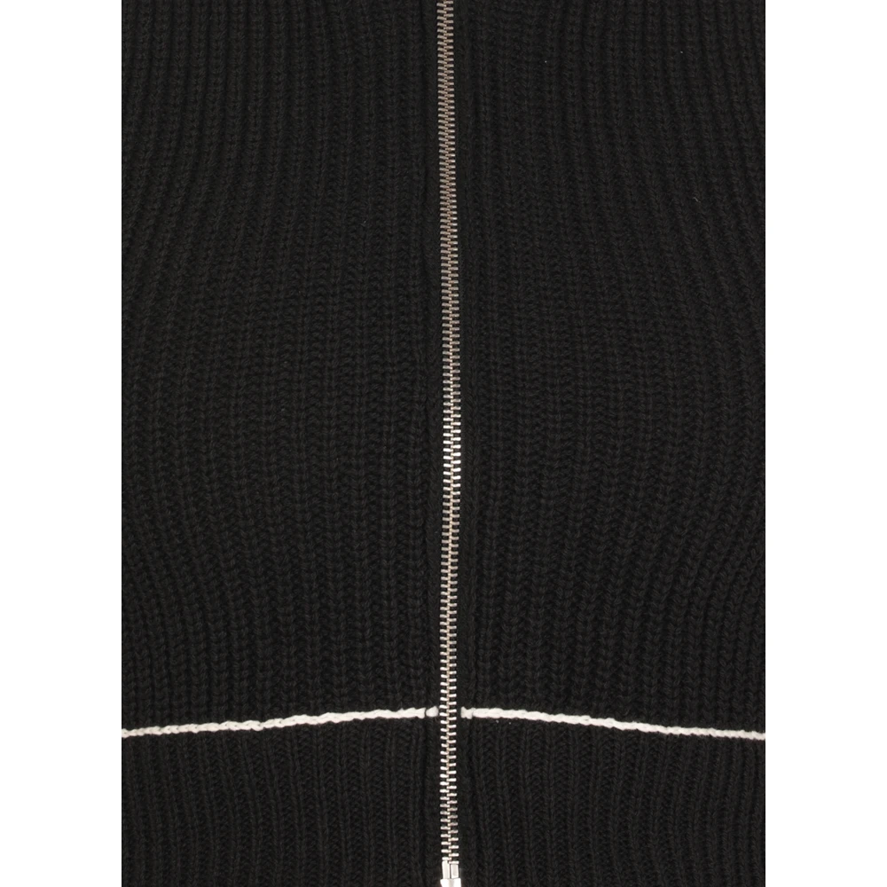 MM6 Maison Margiela Zwart Katoenen Gilet met Ritssluiting Black Dames