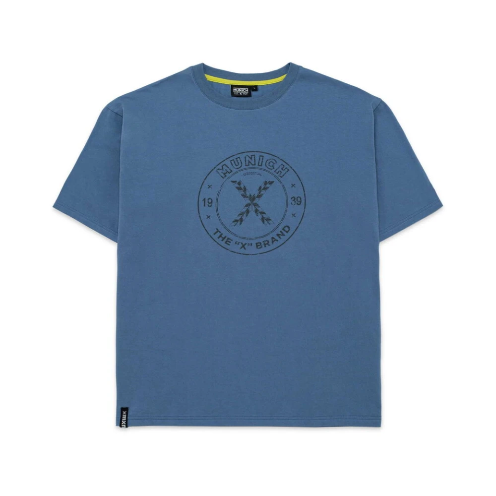 Munich Vintage Casual T-shirt Blue Heren