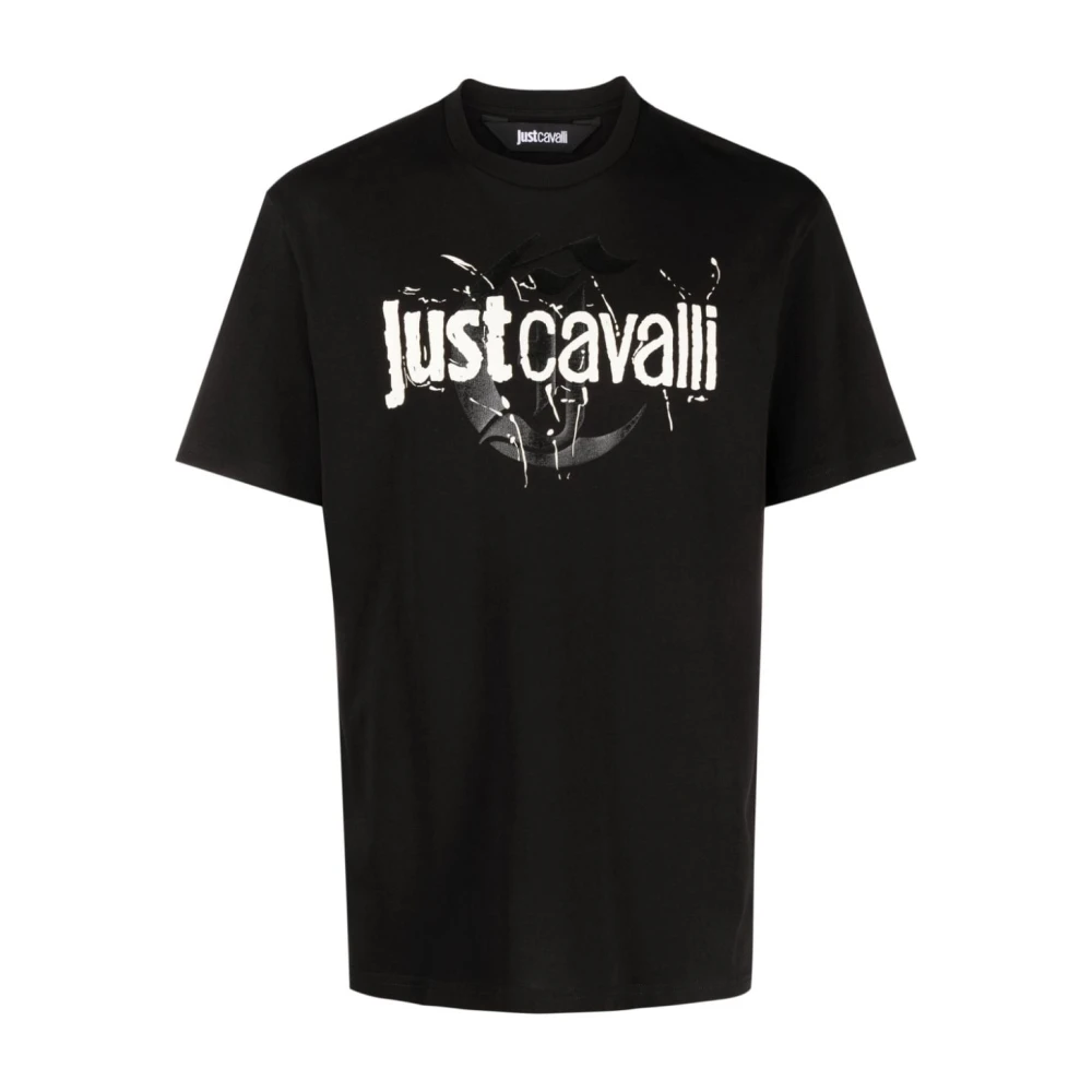 Just Cavalli Zwarte Grafische T-shirts en Polos Black Heren