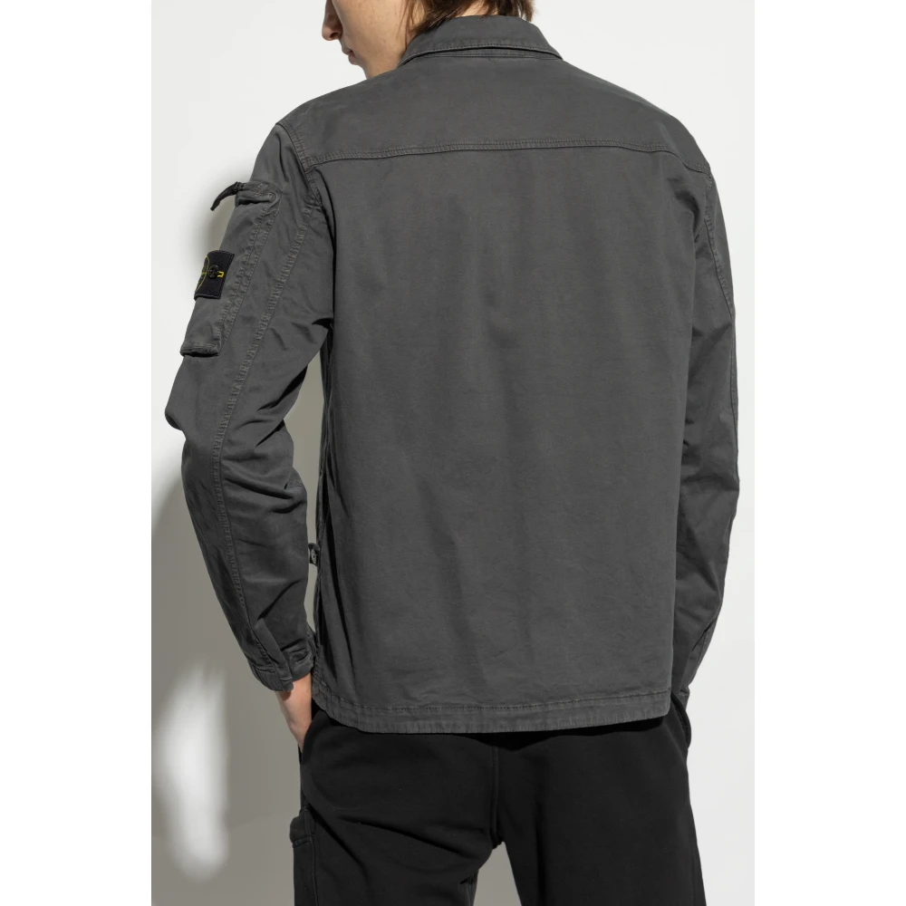 Stone Island Jas met logo Gray Heren