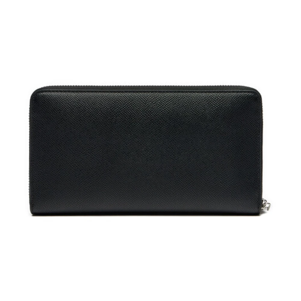 Calvin Klein Zwarte PU Leren Portemonnee met Metalen Logo Black Dames