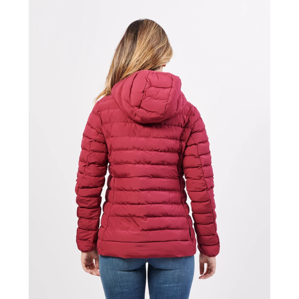 Suns Rode Ripstop Jas met Capuchon Red Dames