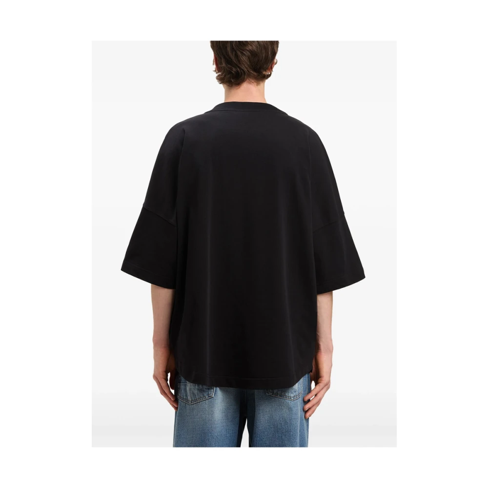Palm Angels Zwarte Teddybeer Logo Print T-shirt Black Heren