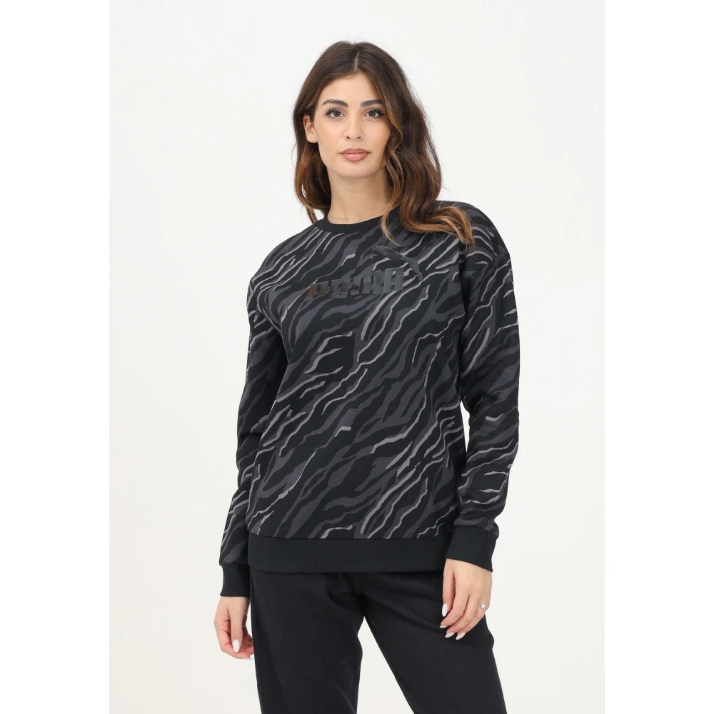Puma Dierenprint Sweater Black Dames