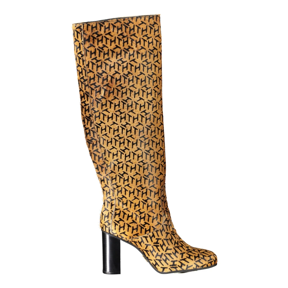 Tommy Hilfiger Beige Leather Boot - Female - Heeled Boots - Beige - 4 Uk - Shoes