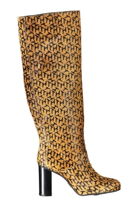 Beige Läderstövel