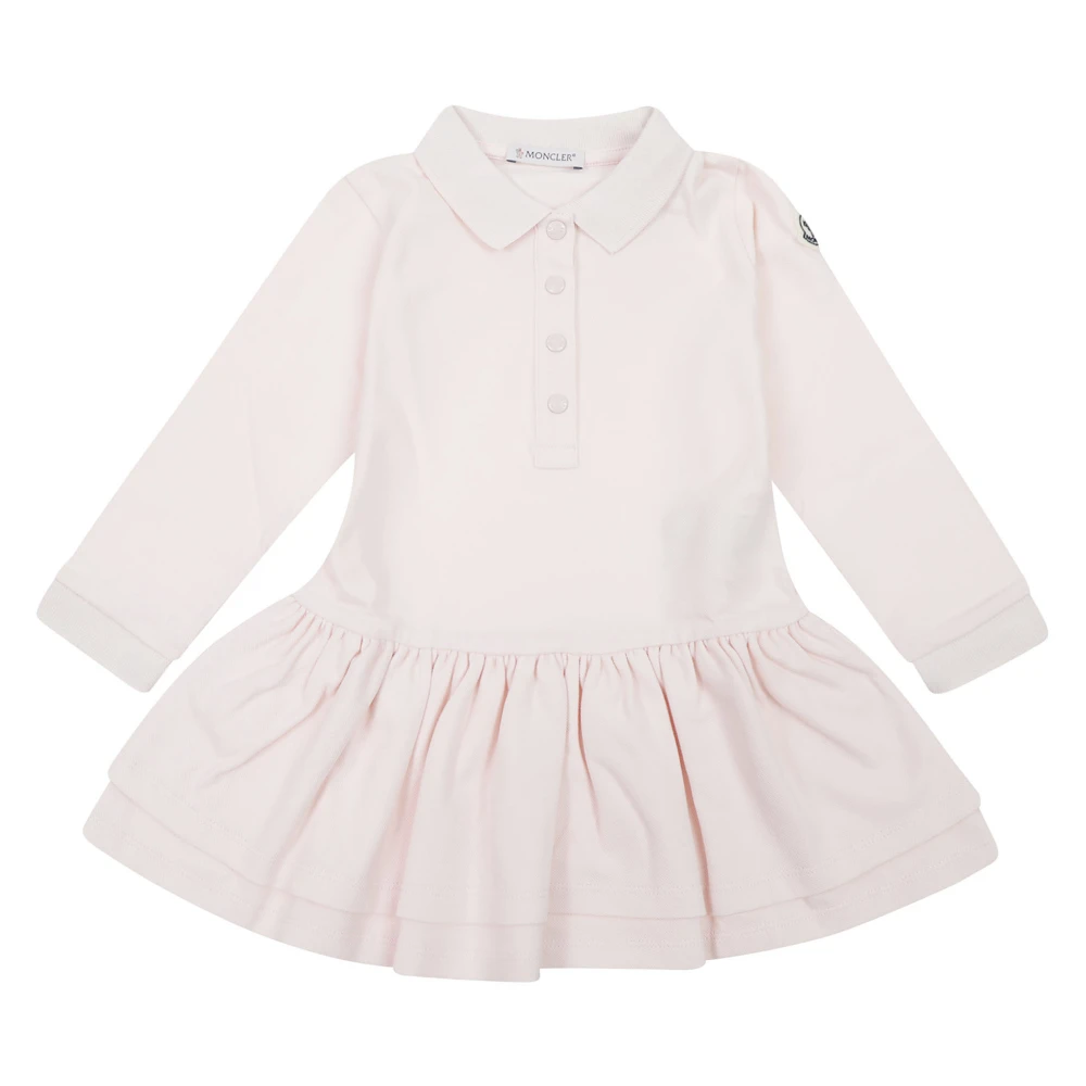 Moncler , Dresses, Female, Pink, 3 Y, Cotton Piqué Dress