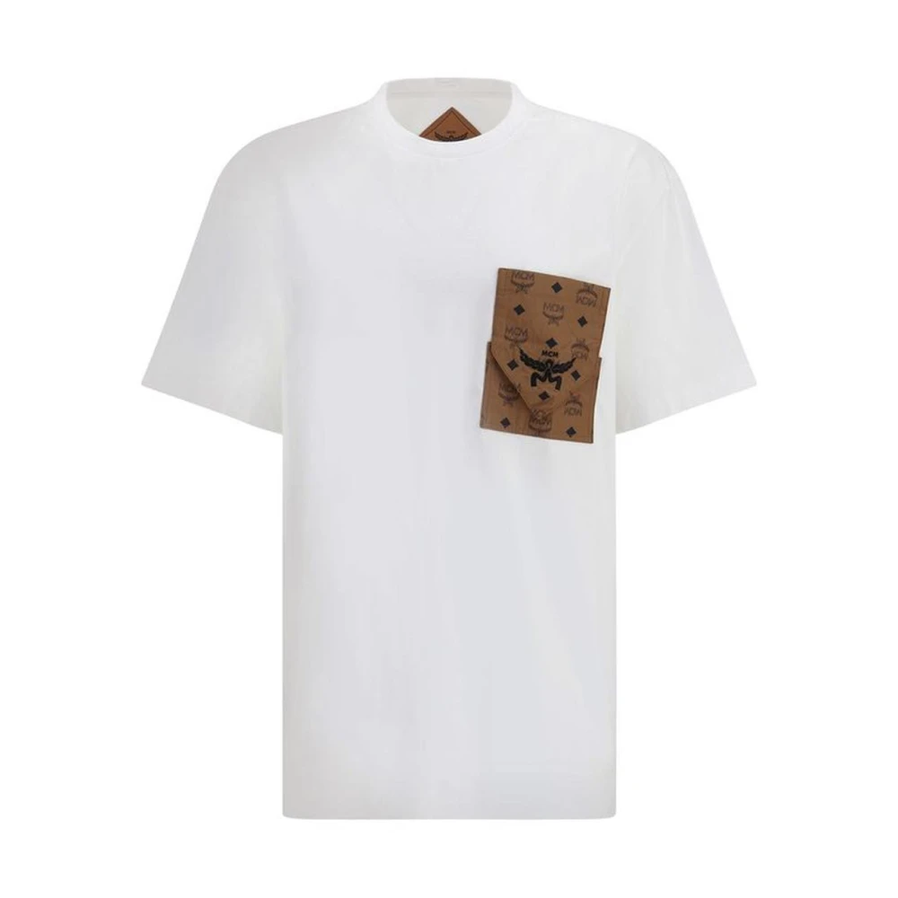 MCM Monogram Zak Katoenen T-Shirt White Heren