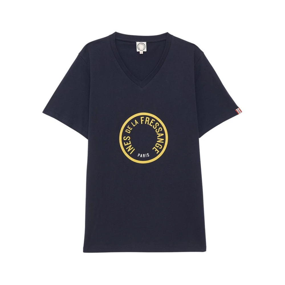 Ines De La Fressange Paris Navy Blue Aurore V-hals T-shirt Blue Dames