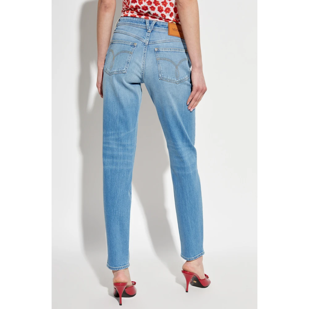 Versace Jeans met toelopende pijpen Blue Dames